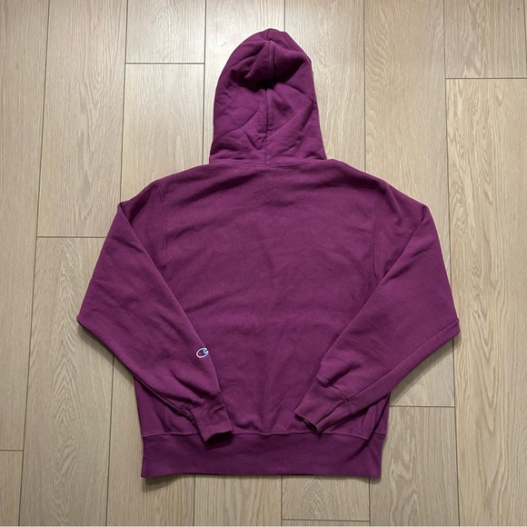 Champion Reverse Weave Pullover Hoodie Magenta Purple Size Medium - Picture 3 of 4